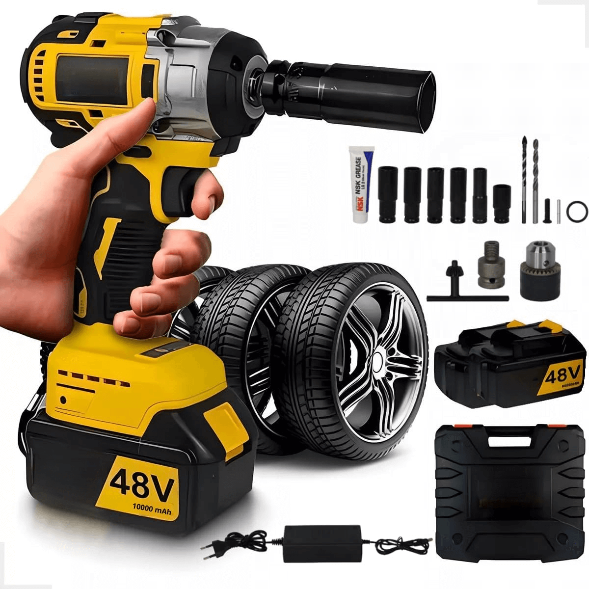 Llave de Impacto Recargable 48 V Bivolt Com 2 Baterias 2000 Mah, 2300 Rpm - Voltforge™