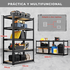 FlexiRack™ 5-Tier Metal Shelving Unit for Garage, Kitchen & Utility Room — 2,000 lb total load