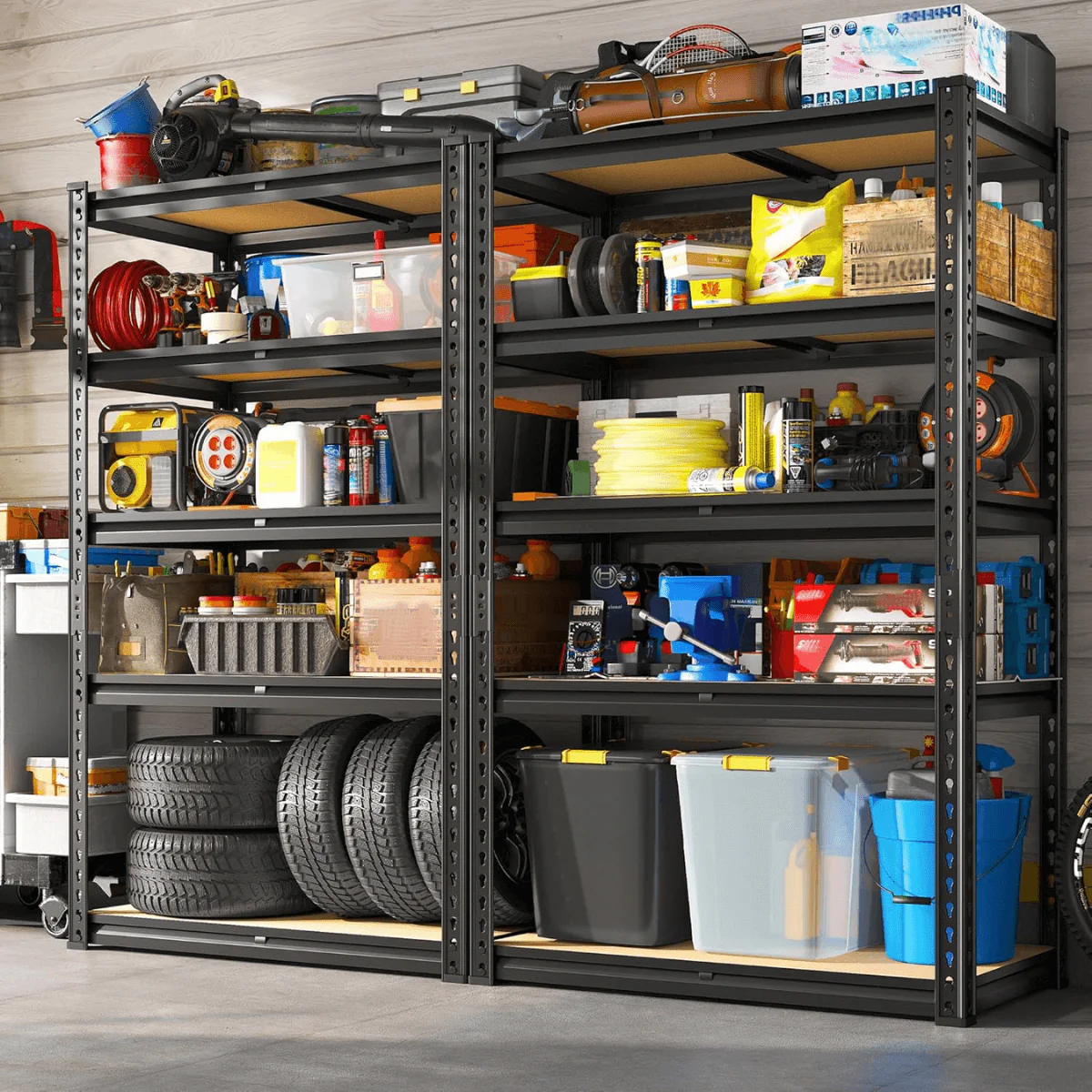 FlexiRack™ 5-Tier Metal Shelving Unit for Garage, Kitchen & Utility Room — 2,000 lb total load