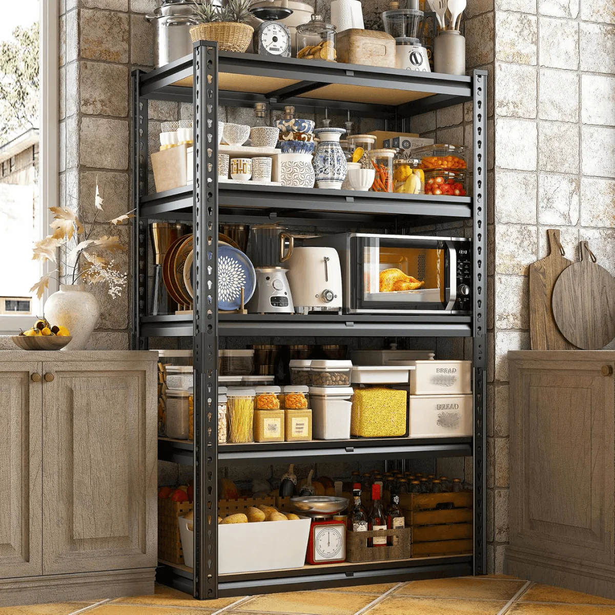 FlexiRack™ 5-Tier Metal Shelving Unit for Garage, Kitchen & Utility Room — 2,000 lb total load